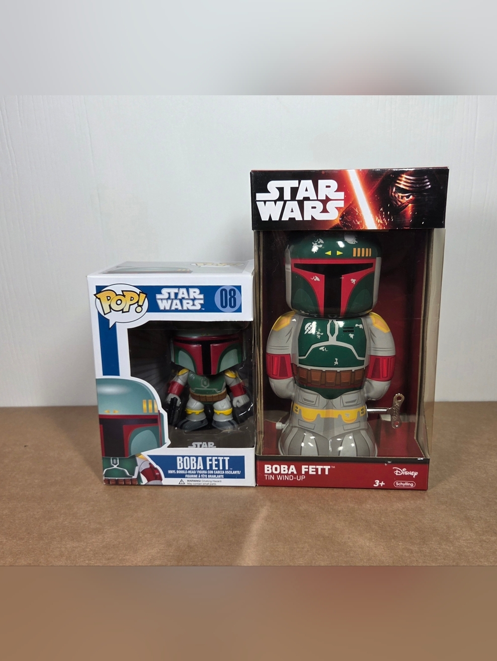 Lot 2 Funko Pop Star Wars Boba Fett #8, Tin Wind Up